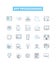 App programming vector line icons set. App, Programming, Coding, Development, iOS, Android, Design illustration outline