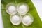 Appam placed on banana leaf