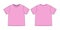 Apparel technical sketch unisex oversize t shirt. T-shirt design template. Pink color