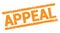 APPEAL text on orange rectangle stamp sign