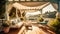 An appealing image of a sunlit terrace in a luxury summer villa,