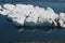 Appealing shot of a floe`s reflection in the icelandic waters