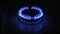 The appearance of a blue flame of gas. Gas stove on a black background