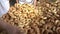 The appearance of the finished bagels after baking in the oven. The technology of making butter pretzels-bagels.