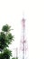 Appearance of telecommunication tower with white sky background