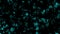 Appearing and disappearing 2d Cyan circles and squares digital background, dark futuristic background