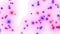 Appearing and disappearing purple, pink, red and blue stars on a white background, abstract