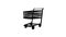 Appears animated black shopping cart at white background.