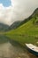 Appenzell, Switzerland, June 13, 2021 Lake Seealpsee on a cloudy day