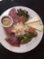 Appetizer Cheese and Meat Plate