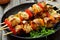 Appetizer chicken kebab with bell pepper