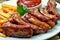 Appetizer fried pork ribs