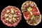 Appetizer Gourmet Savory Dishes Isolated On Black Background