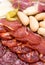 Appetizer platter of cold meats with green chili