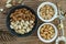Appetizer roasted delicious salt pistachios, cashew nuts, peanut