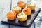 Appetizer salmon with fresh cheese