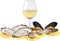 appetizer of shellfish, oysters and mussels with white wine-