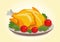 Appetizing Baked Turkey with Greens and Apples