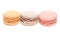 Appetizing cakes macaroons, isolate, close up