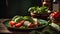 Appetizing caprese salad a healthy Italian eating seasoning cuisine cuisine traditional mediterranean