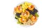Appetizing colored farfalle pasta with chrimp