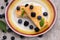 Appetizing cottage cheese casserole on plate close up