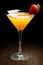 Appetizing daiquiri cocktail drink against black background