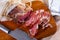 Appetizing dried pork meat polendvica