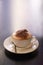 Appetizing french cappuccino with large foam and cinnamon