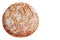 Appetizing fresh round bread with crisp. Healthy lifestyle. Isolated on a white background. Top view. Space for text