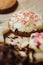 Appetizing homemade cookie with pink topping