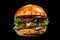 Appetizing juicy american hamburger isolated