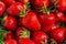 Appetizing juicy fresh bright strawberries - vitamin composition, the taste of summer, beautiful berry background