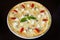 Appetizing pizza with seafood