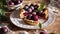 Appetizing plum pie background recipe tasty pastry meal crust food summer fruit