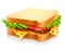 Appetizing sandwich with cheese and vegetables