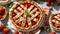 Appetizing strawberry pie, fresh berries on old background gourmet pastry