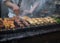 Appetizing Yakitori, Grilled chicken skewers in Tokyo, Japan.