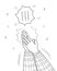 Applaud hands vector in doodle style. Hand drawn clapping human hands