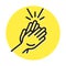 Applause / clapping hand flat colours icon for apps or website