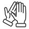 Applause line icon, gestures concept, bravo sign on white background, Hands clapping symbol in outline style for mobile