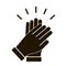 Applause sign thank you, gratitude, greeting, respect, recognition. Hands clap black icon. Congratulations, cheers