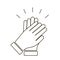 Applause sign thank you, gratitude, greeting, respect, recognition. Hands clap black line icon. Congratulations, cheers