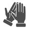 Applause solid icon, gestures concept, bravo sign on white background, Hands clapping symbol in glyph style for mobile