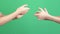 Applause. Two persons clapping hands, applauding on green screen chrome key background. 4k video