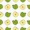 Apple background. Seamless pattern with apples. Flat style. Vector illustration.