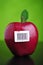 Apple with barcode