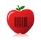 Apple with a barcode illustration design