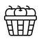 Apple basket icon, Thanksgiving related vector
