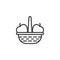 Apple basket line icon